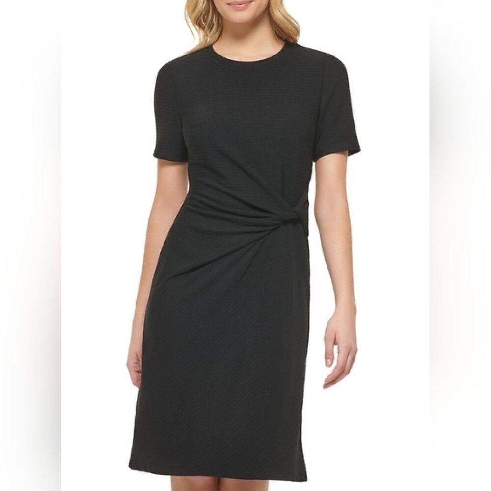 Tommy Hilfiger-Rib-Knit Side-Knot  Sheath Dress